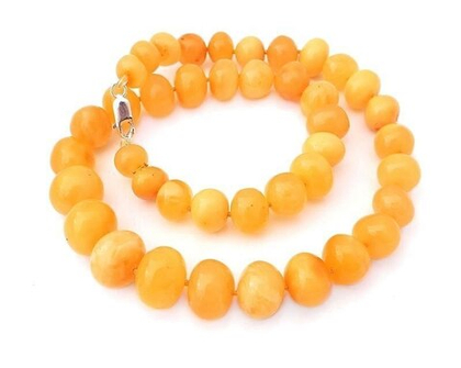 Бусы из натурального янтаря цвет яичный желток