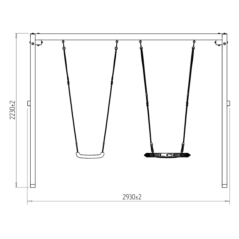 Деревянные качели с качелями гнездо 60 см