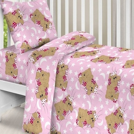 Комплект постельного белья "П37. СОНЯ (розовый)", бязь, 100% хлопок.