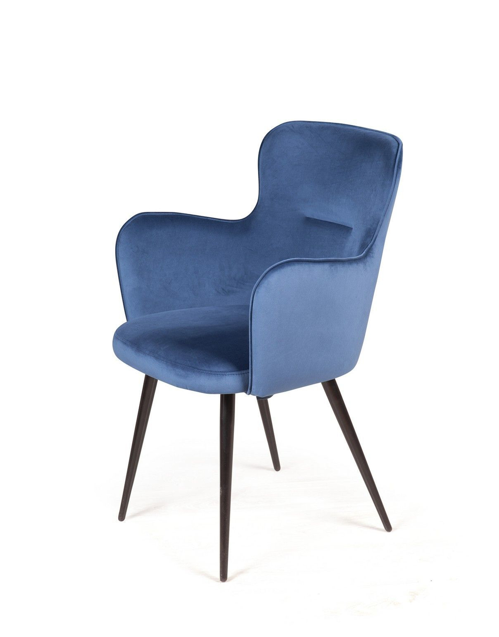 Стул с подлокотниками King, бархат синий 29