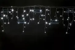 Светодиодная мерцающая бахрома 3*0.6 м., 220V, 100 холодных белых LED ламп, черный каучук, соединяемая, Winner (w.02.7B.100+)
