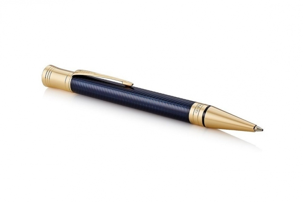 Шариковая ручка Parker Duofold Prestige Blue Chevron GT 1931373, стержень: M, цвет чернил: black, в подарочной упаковке.