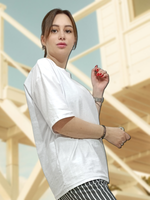 24421 Джемпер женский оверсайз кулирка с лайкрой белая (54)