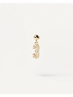 Подвеска-шарм женская PDPaola Цифра 3 серебро 925 пробы покрытое золотом 750 пробы CH01-007-U