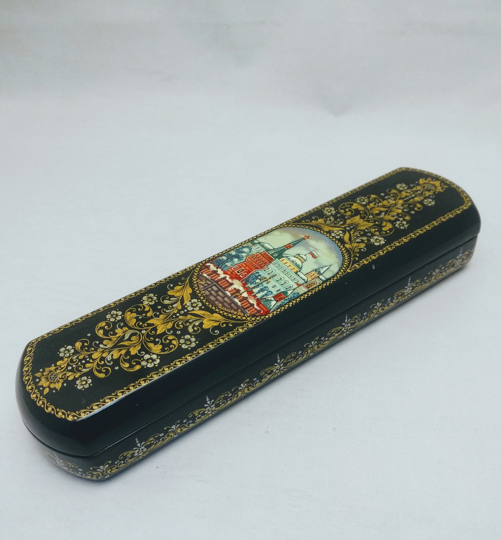 Шкатулка-пенал для ручки "Москва. Лето" худ. А. Чигарева (Ручная роспись Палех)