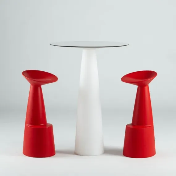 Стол из HPL пластика барный светящийся Hopla Lighting, белый