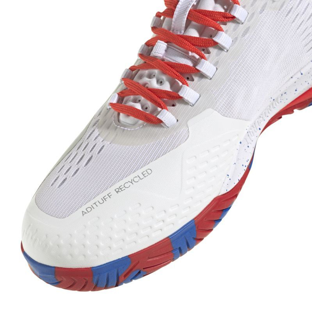 Кроссовки теннисные Adidas Adizero Cybersonic M - cloud white/silver metallic/bright red