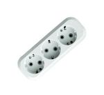 Колодка 3 гнезда с заземлением 16А 220В 3500Вт Белая UNIVersal E303