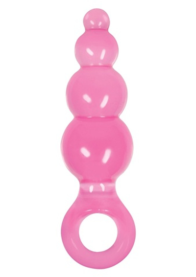 Малая розовая анальная пробка Jolie - Ripples