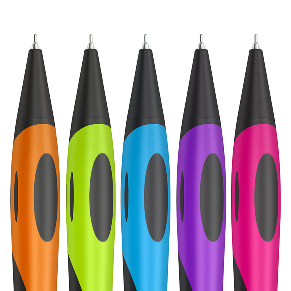 Ручка шариковая Berlingo "Color Zone", автоматическая, 0,7 мм, синяя, soft-touch, ассорти