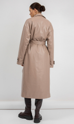 Пальто из экокожи на утеплителе Alpolux