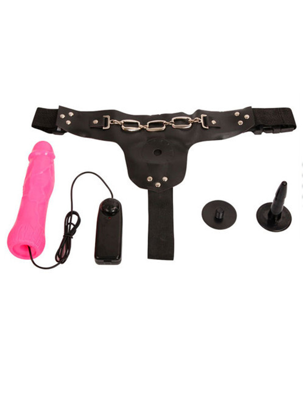 Розовый женский страпон с вибрацией (Цвет: розовый)