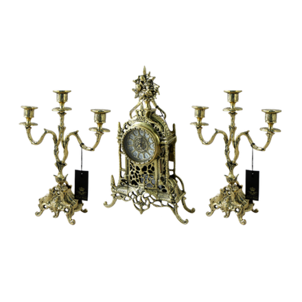 Bello De Bronze Каминные часы с канделябрами "Осень", "золото"