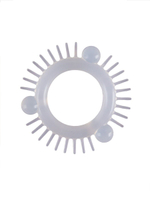 Эластичное эрекционное кольцо с 3 шариками и шипами (Цвет: белый)