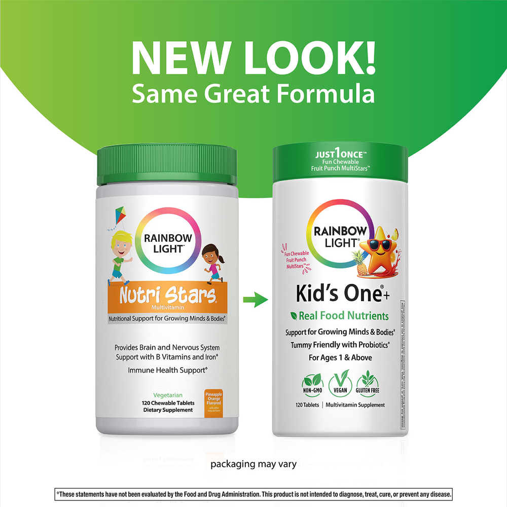 Rainbow Light, Kid's One+®, жевательные таблетки для детей от 1 года, фруктовый пунш, 120 таблеток