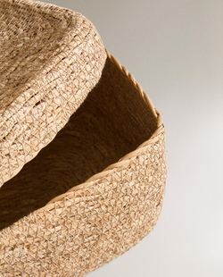 Zara Home Корзина из морской травы, цвет бежевый, 18 см · 6354/049