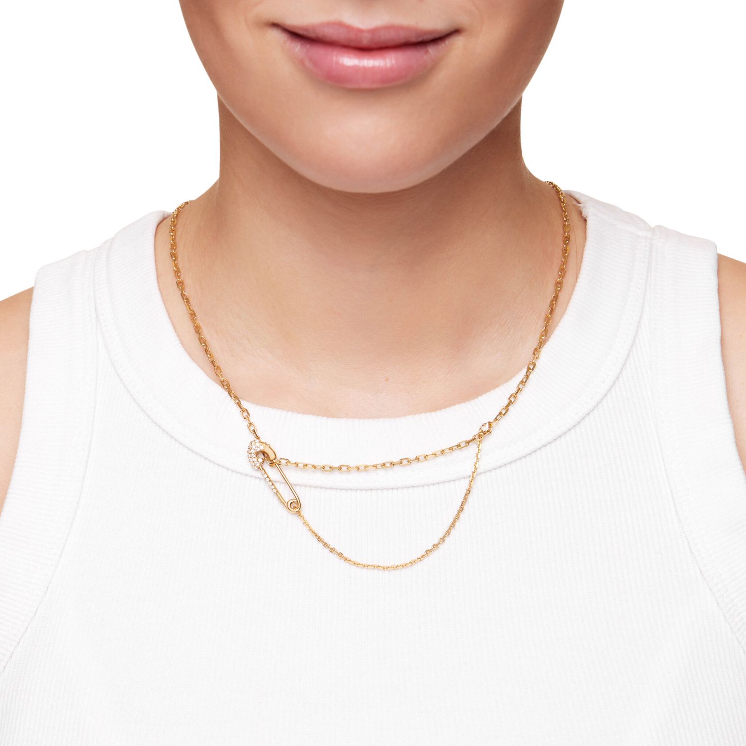 Колье Crystal Pin Necklace - Gold