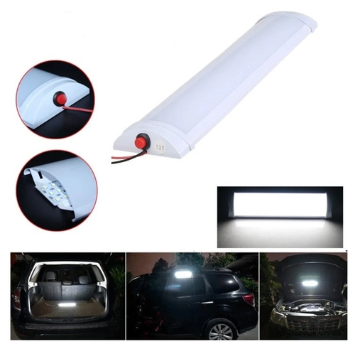 Плафон (Лучистый) освещения салона автомобиля, светильник, 28 см, 12 Вт, 72 светодиода, с выключателем, 12-80V (1 шт)