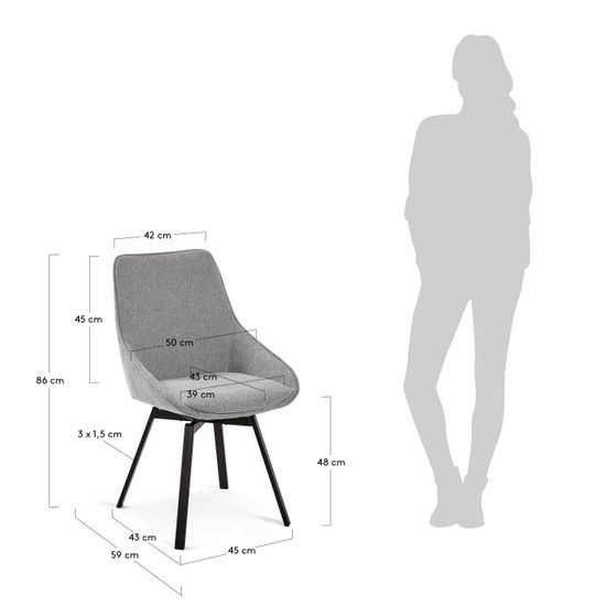 Стул Haston светло-серый La Forma Испания 