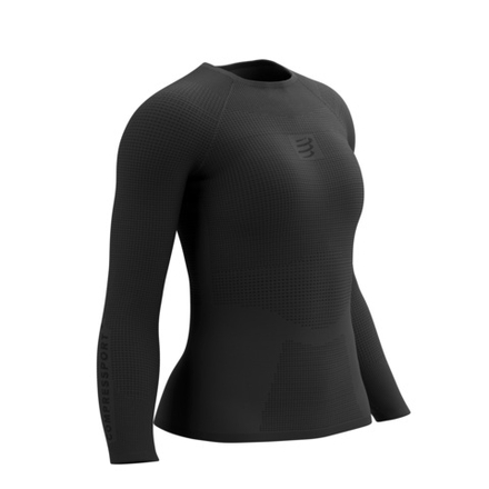 Женская теннисная футболкаCompressport Women On/Off Base Layer Long Sleeve - Black