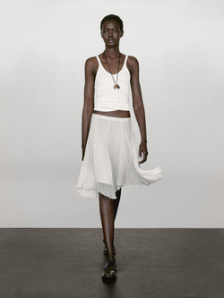 Massimo Dutti Топ из 100% хлопка, натуральный, кремовый