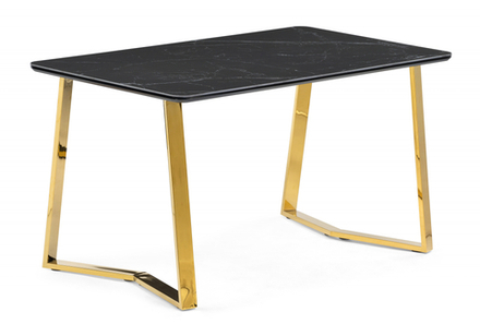 Керамический стол Woodville Селена 1 160х90 черный мрамор, золото