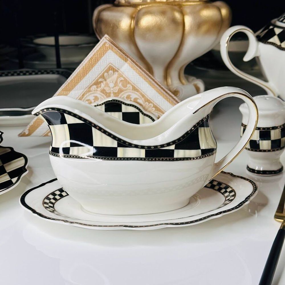 Lenardi 205-489 Соусник с блюдом 460 см ТРИСТАН в под.уп.(х18)Фарфор