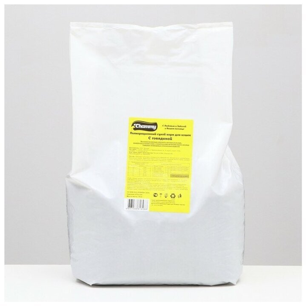 CHAMMY СУХОЙ КОРМ ДЛЯ КОШЕК С ГОВЯДИНОЙ 10 КГ