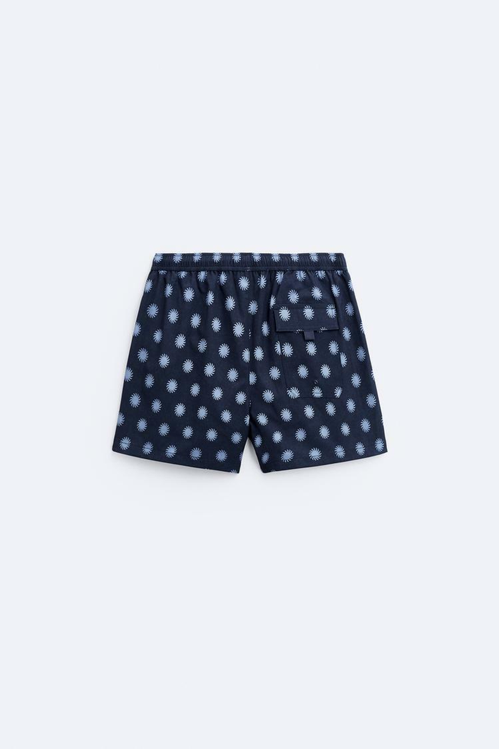 ZARA ПЛАВКИ С ПРИНТОМ СОЛНЦА, СИНИЙ / СЕРЫЙ