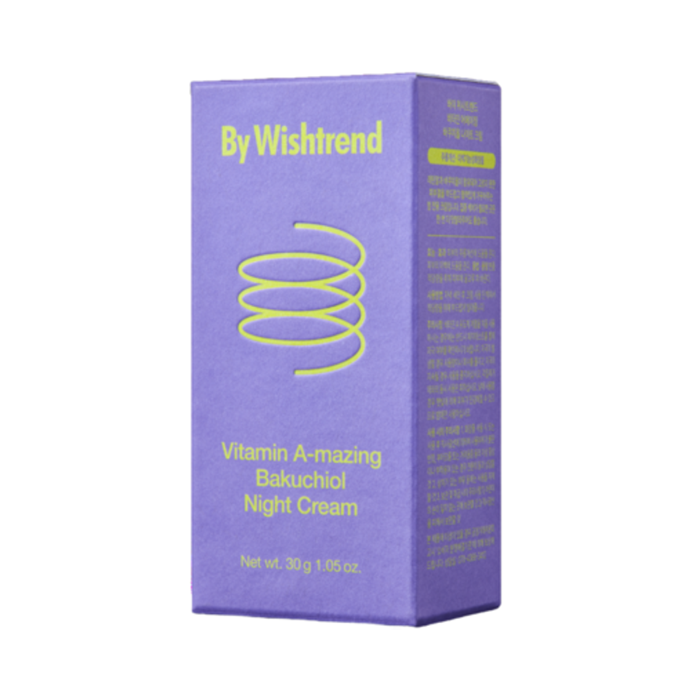 Крем для лица ночной ретинол и бакучиол - By Wishtrend Vitamin A-mazing bakuchiol night cream, 30г