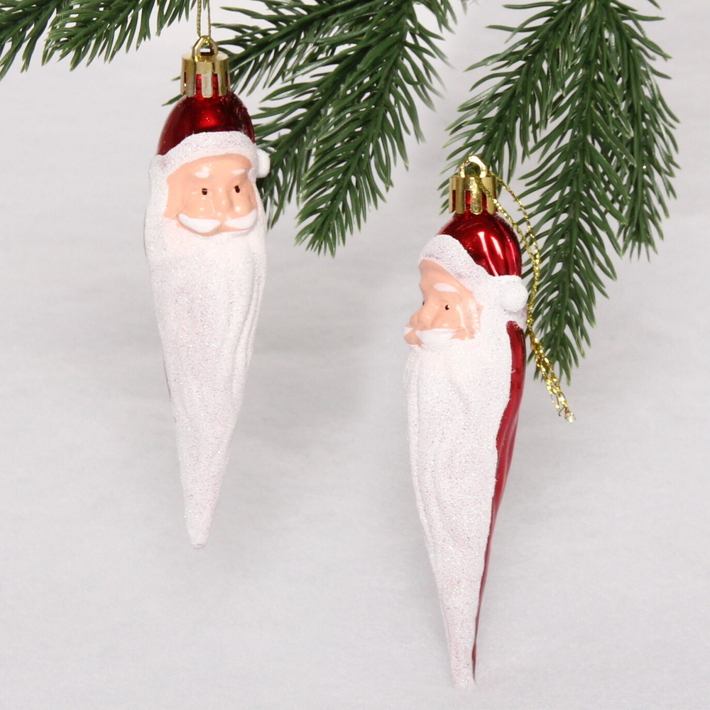 Елочные игрушки «Волшебная борода» 12 см (набор 2 шт), Красный