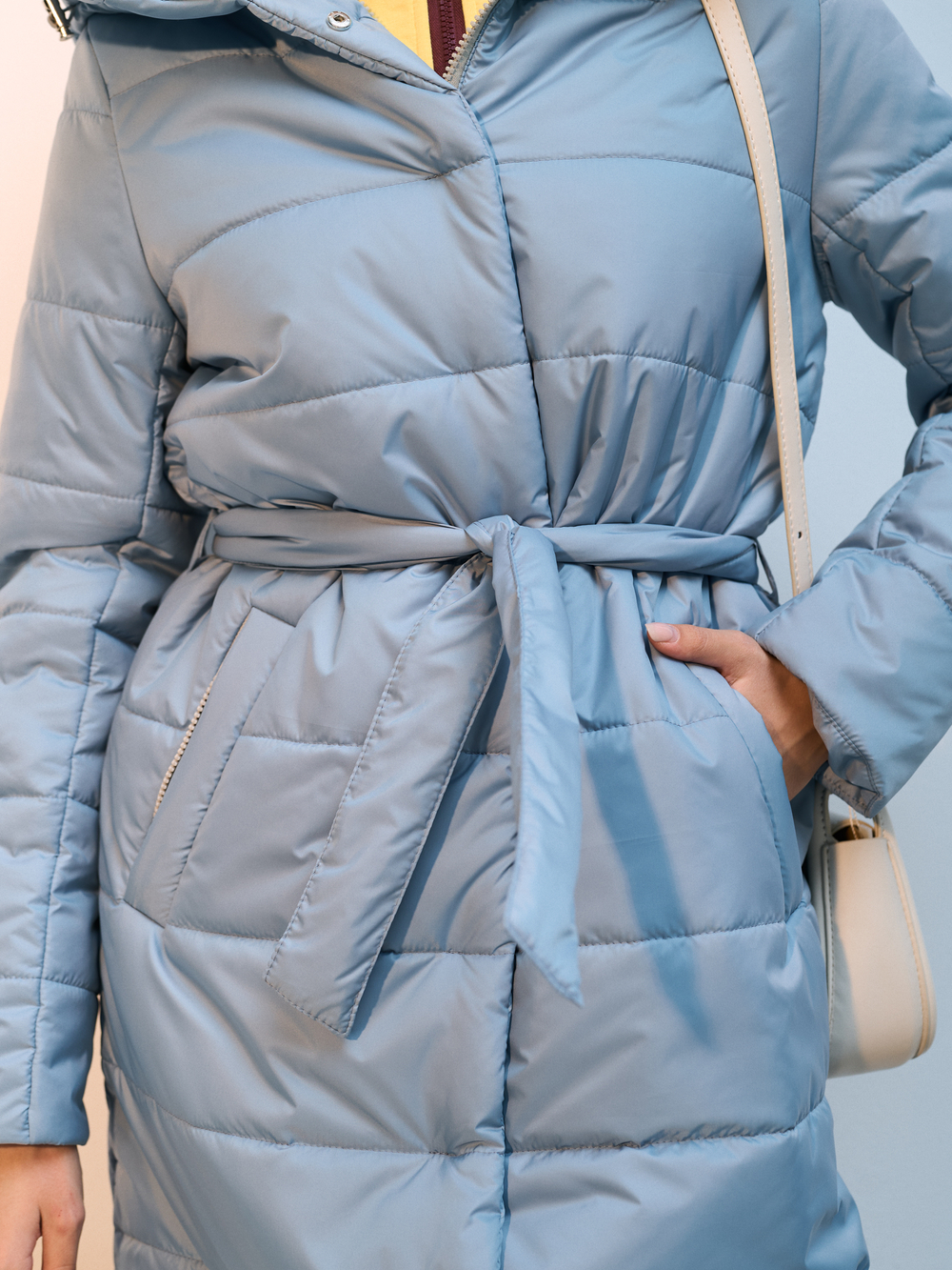 Пальто  демисезонное "Анель" голубой