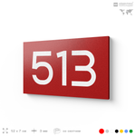 Номер на дверь 513, табличка на дверь для офиса, квартиры, кабинета, аудитории, склада, красная 120х70 мм, Айдентика Технолоджи