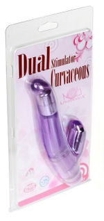 Гладкий гибкий вибратор с клиторальным стимулятором Curvaceous (Цвет: фиолетовый)