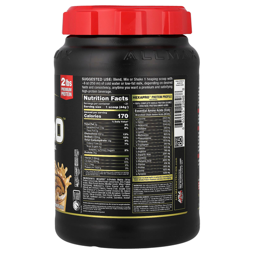 ALLMAX, Hexapro™, высокопротеиновая нежирная мука, шоколад и арахисовое масло, 907 г (2 фунта)