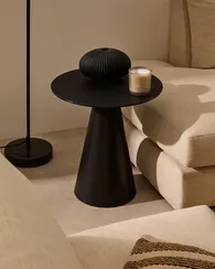 Журнальный столик Wilshire Ø50 см черный, сталь, стекло