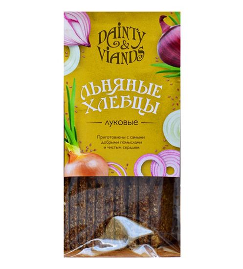 Хлебцы льняные "Луковые", 120г.