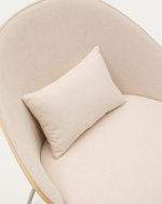 Кресло Eamy бежевая синель, ясеневый шпон и бежевый металл