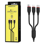 Кабель USB BOROFONE BX17 3 в 1 для iPhone/Micro/Type C (черный) 1m