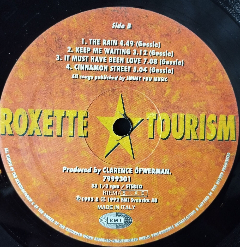 Винтажная виниловая пластинка LP Roxette Tourism (Italy 1992) Joyride
