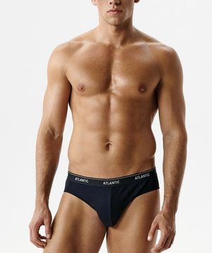 Мужские трусы (2шт) слипы спорт Atlantic 2RMP-001, хлопок, деним + темно-синий