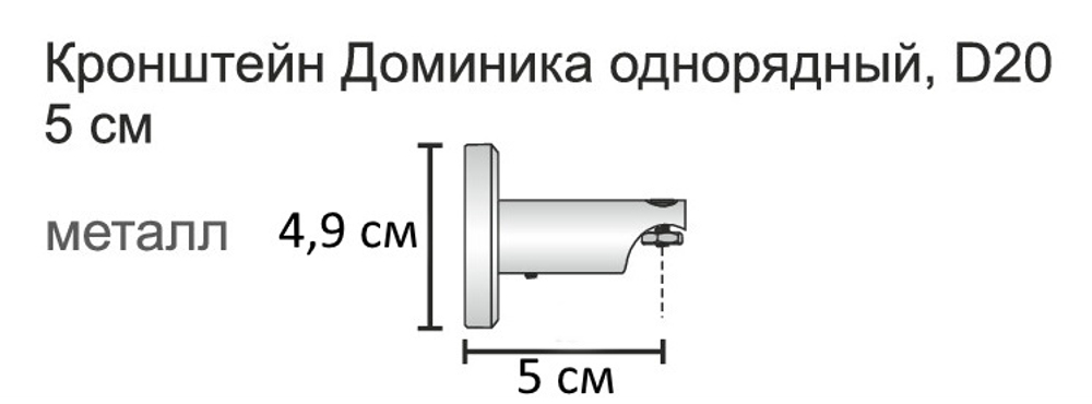 Карниз профильный алюминиевый Доминика Куб d20 мм однорядный, цвет антрацит (вынос 5 см)