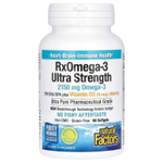 Natural Factors, RxOmega-3, повышенной силы действия с витамином D3, 60 мягких таблеток