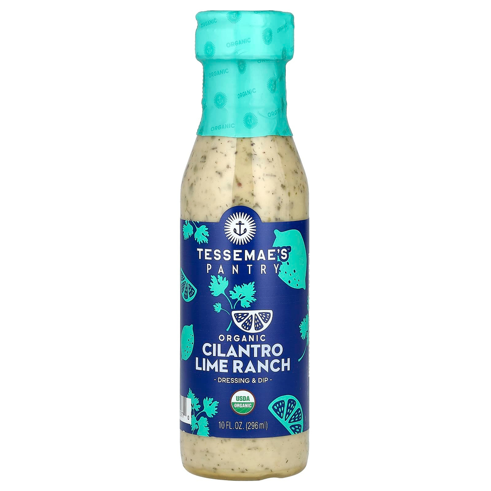 Tessemae's, Pantry, органическая заправка и соус, ранчо с кориандром и лаймом, 296 мл (10 жидк. унц.)