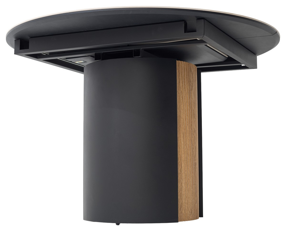 Стол БАТИСТ 115 без подсветки PANDORA LIGHT, керамика / ДУБ АМЕРИКАНСКИЙ, ЧЕРНЫЙ каркас М-City