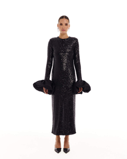 Платье SATURNA (Сатурна) пайеточное черное