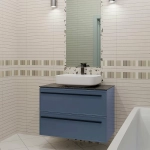 Тумба с раковиной LA FENICE Elba Blu Grigio TWIN 100 синяя/столешница черная