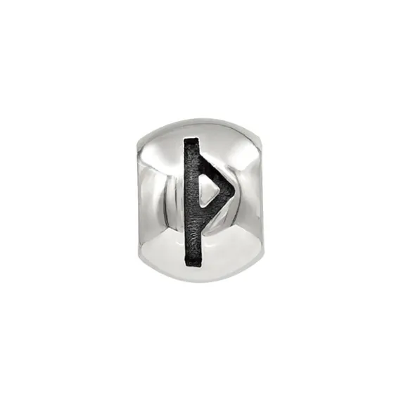 Шарм с руной Турисаз - подвеска из серебра 925 пробы скандинавский оберег, вид спереди