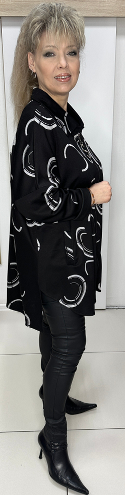 Туника - рубашка с оригинальным фасоном на молнии