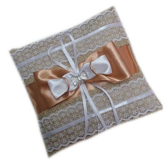 Подушечка для колец квадратная айвори 15х15см №1543.120